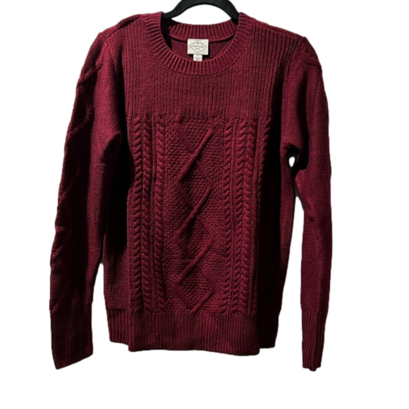 St. John's Bay Sweaters - Nwt St Johns Bay deep ruby cable Sweater